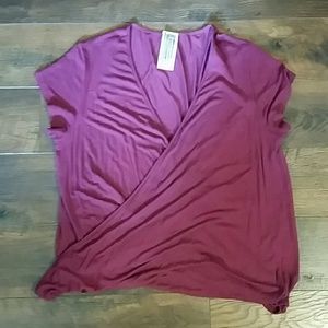 Free People | Burgundy Wrap Top